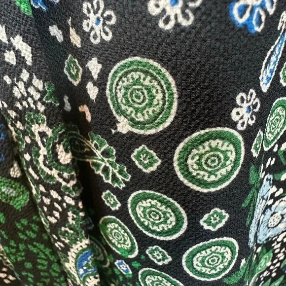 Michael Kors blue and green top tie going through gold grommets size small - Picture 7 of 11